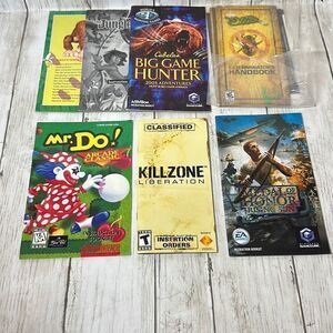 Bundle of 6 Video Game Instruction Manuals for Various Gaming Systems